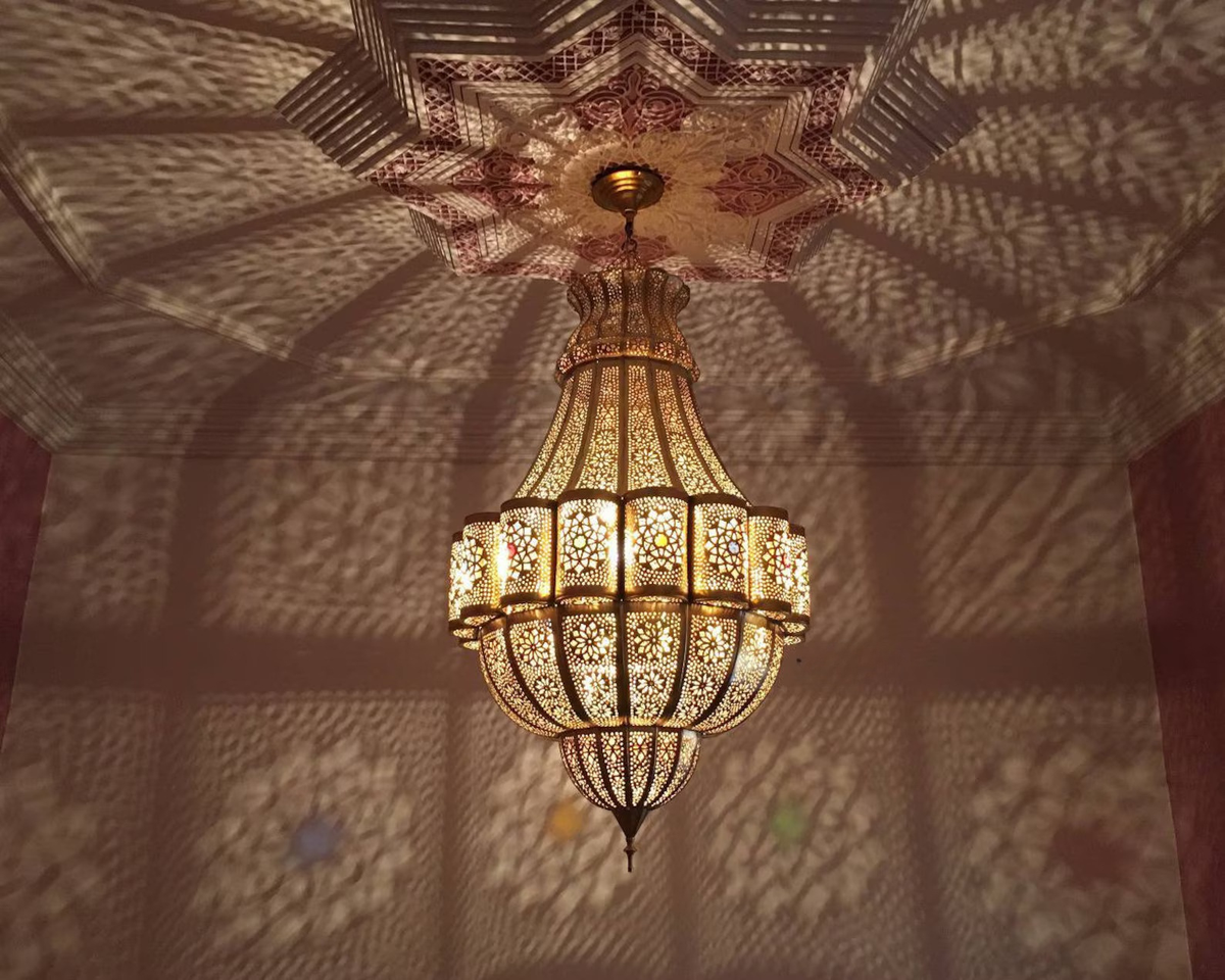 Large Moroccan ceiling Lampshade Lamp, Handmade Pendant Brass Light shade, Moroccan Lampshades, New Home Decor Lighting - Marrakech Lighting