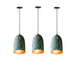 Set of 3 Oxidized Dome Pendant Light Brass Ceiling Light , Copper Kitchen Island light  Lampshade Art deco lamp