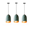 Set of 3 Oxidized Dome Pendant Light Brass Ceiling Light , Copper Kitchen Island light  Lampshade Art deco lamp