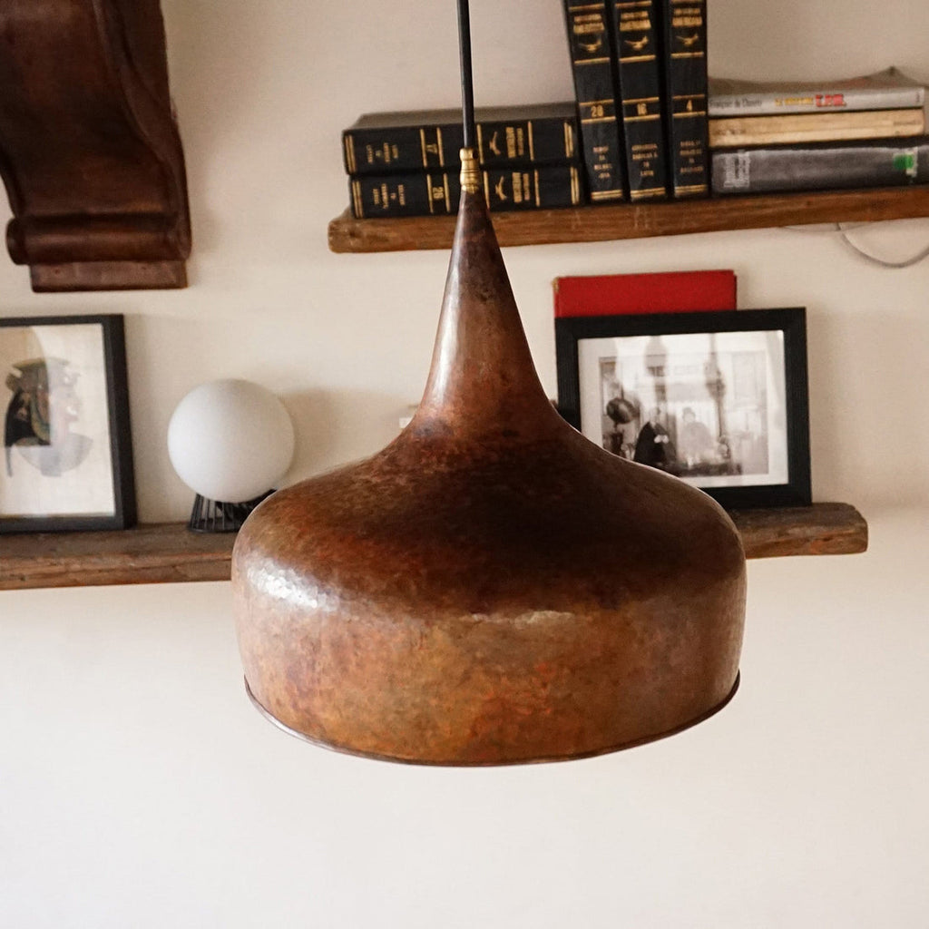 Copper Pendant Farmhouse Light, Rustic Copper Hanging Light Fixture, Oxidized Copper Ceiling Light Fixture, Copper Kitchen Island Lighting