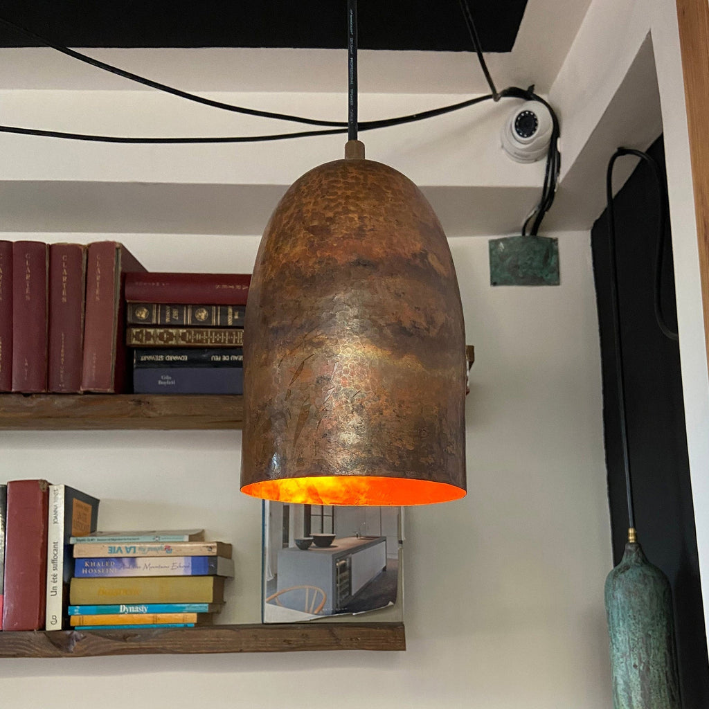 Oxidized Aged Dome Pendant Light Brass Ceiling Light , Copper Kitchen Island light  Lampshade Art deco lamp