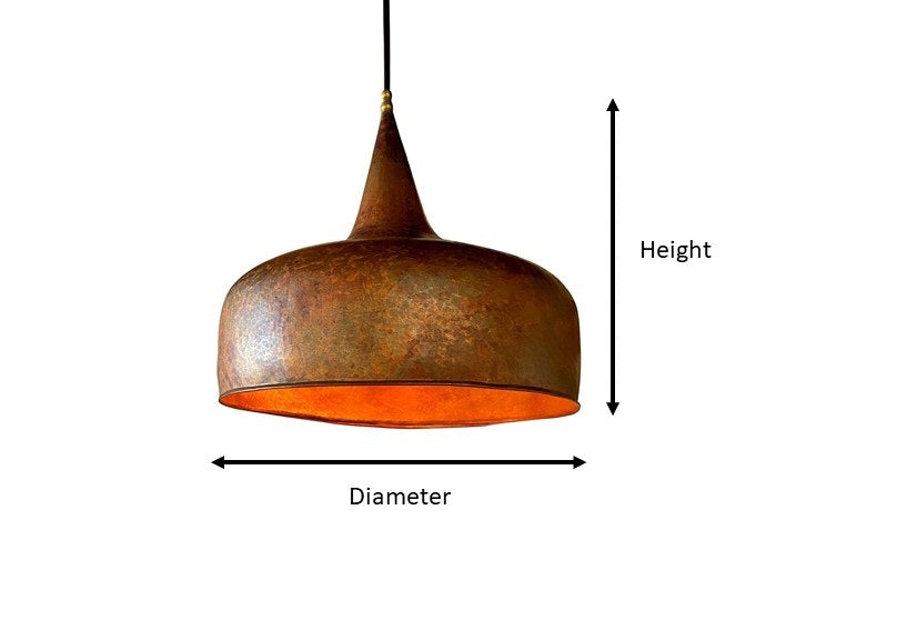 Copper Pendant Farmhouse Light, Rustic Copper Hanging Light Fixture, Oxidized Copper Ceiling Light Fixture, Copper Kitchen Island Lighting