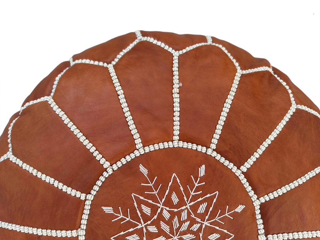 MOROCCAN POUF, Moroccan Leather Pouf Ottoman Moroccan Floor Pillow Cushion, Morocco Pouffe