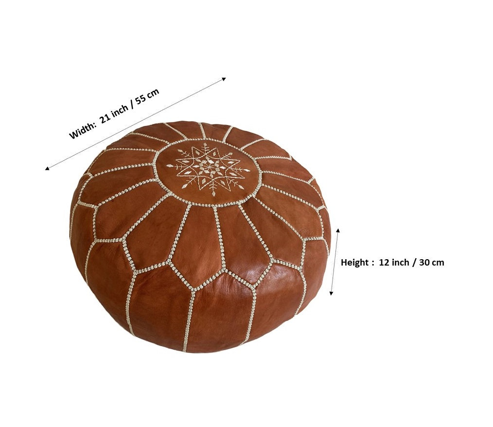 MOROCCAN POUF, Moroccan Leather Pouf Ottoman Moroccan Floor Pillow Cushion, Morocco Pouffe