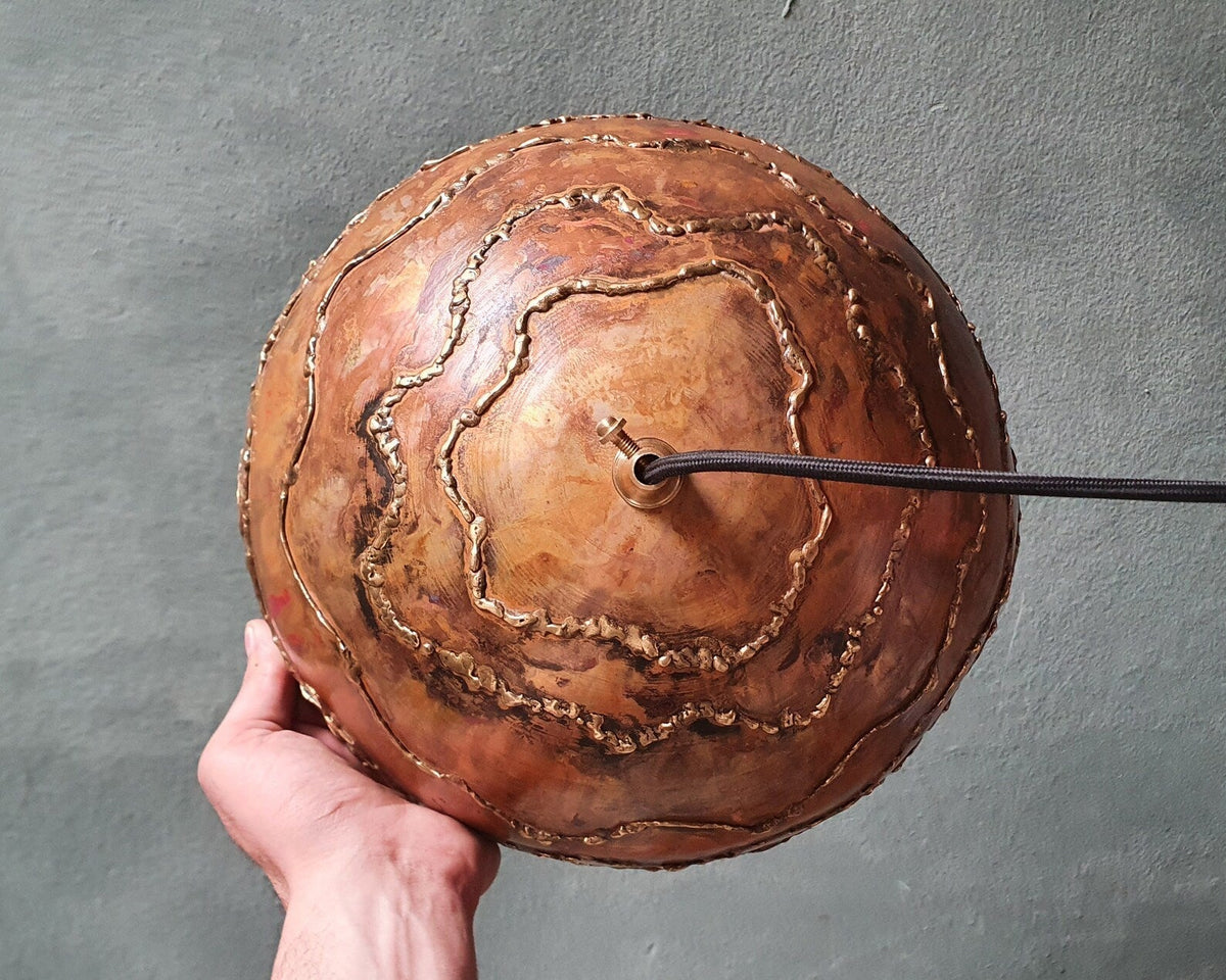 Rustic Copper Island Dome oxidized pendant light Brass Lampshade Ceiling Light for Kitchen dining table living room lighting