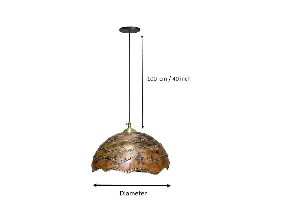 Rustic Copper Island Dome oxidized pendant light Brass Lampshade Ceiling Light for Kitchen dining table living room lighting