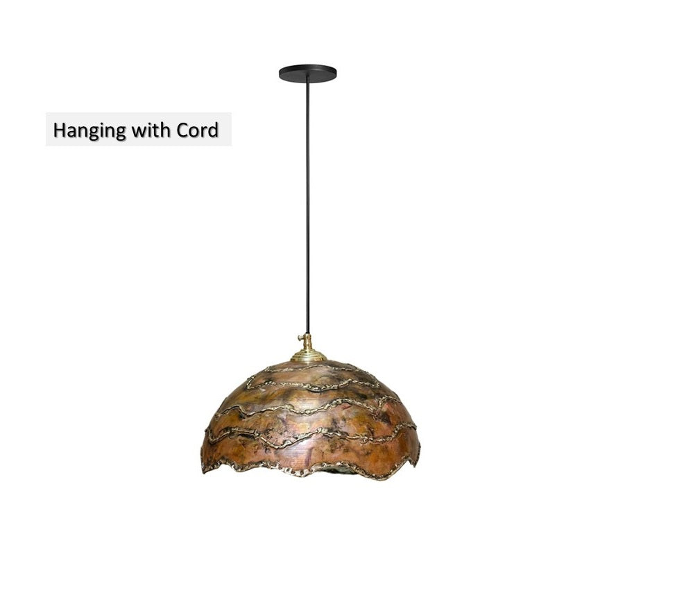 Rustic Copper Island Dome oxidized pendant light Brass Lampshade Ceiling Light for Kitchen dining table living room lighting