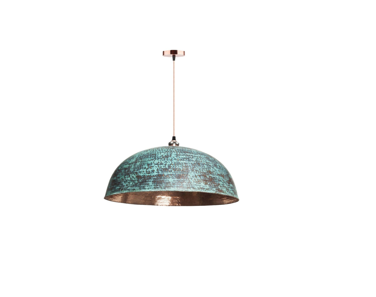 Oxidized Dome Pendant Light Brass Lampshade Ceiling Light , Copper Handmade Lighting Kitchen Island light with Cord