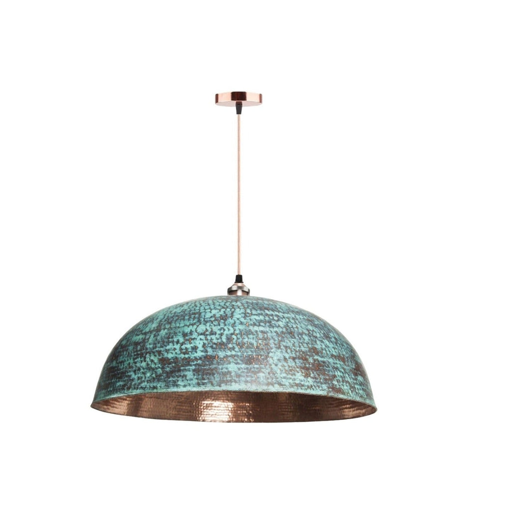 Oxidized Dome Pendant Light Brass Lampshade Ceiling Light , Copper Handmade Lighting Kitchen Island light with Cord 40 cm