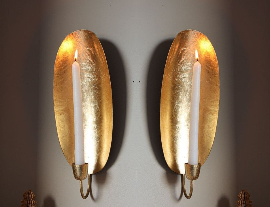 Brass Candle Candlestick Holder Wall Sconce Gift christmas Holders Wall Votive Sconces Tea light Candle Holders for Home Light Decoration