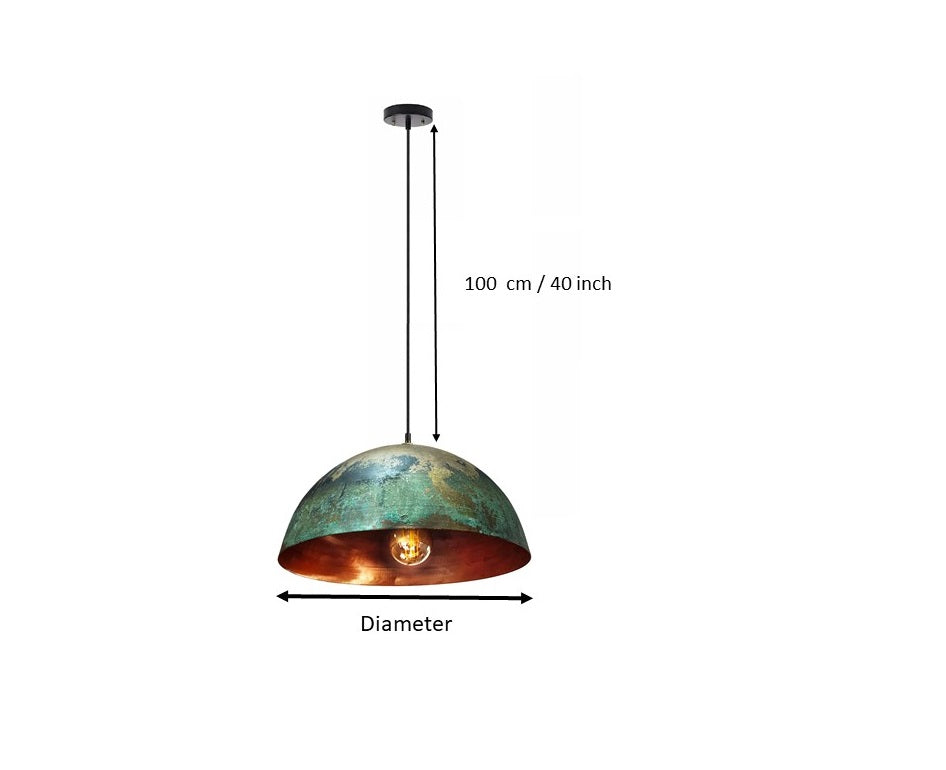Oxidized Dome Pendant Light Brass Lampshade Ceiling Light Kitchen Island light ,Copper Lampshade Art deco lamp
