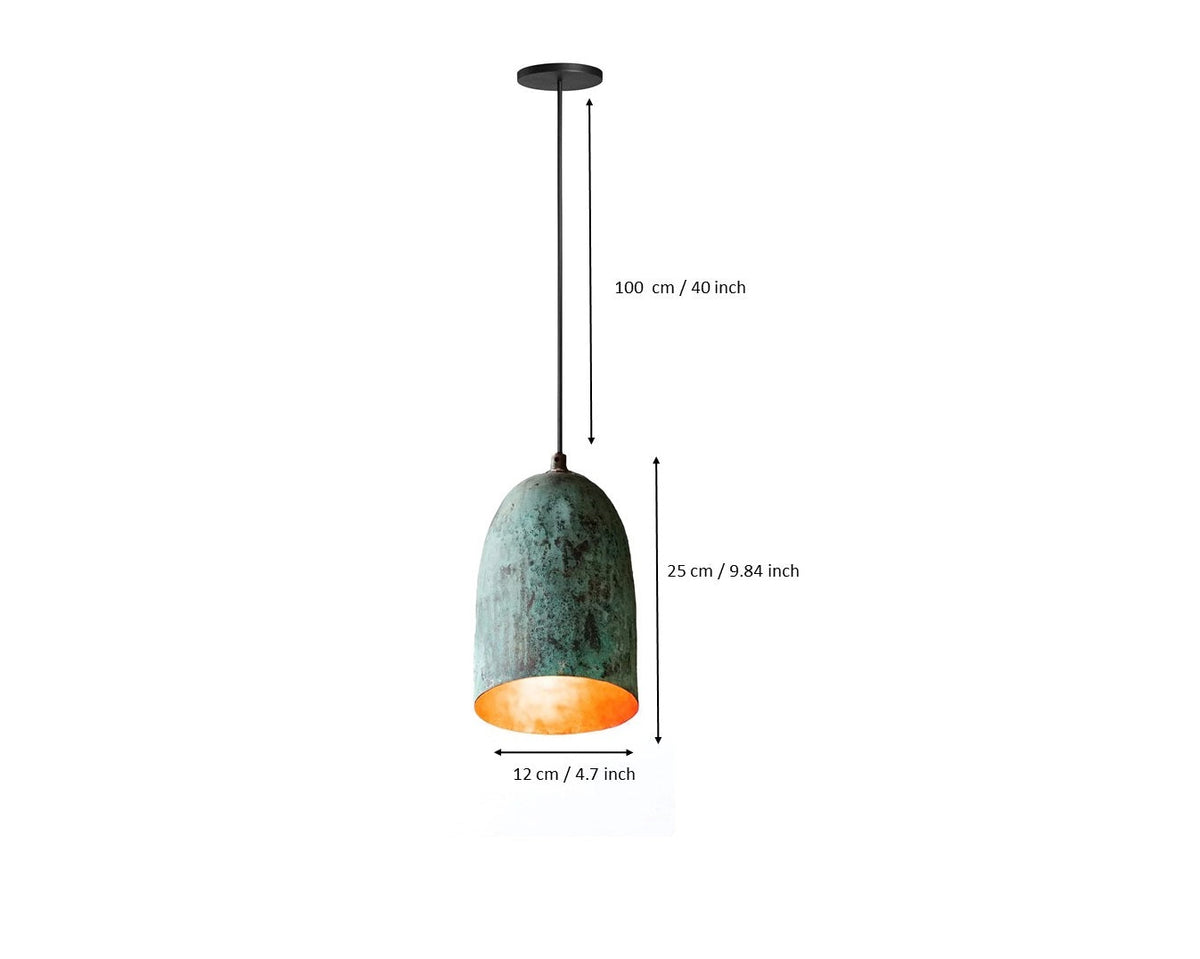Oxidized Dome Pendant Light Brass Ceiling Light , Copper Kitchen Island light  Lampshade Art deco lamp