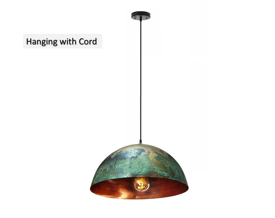 Oxidized Dome Pendant Light Brass Lampshade Ceiling Light Kitchen Island light ,Copper Lampshade Art deco lamp
