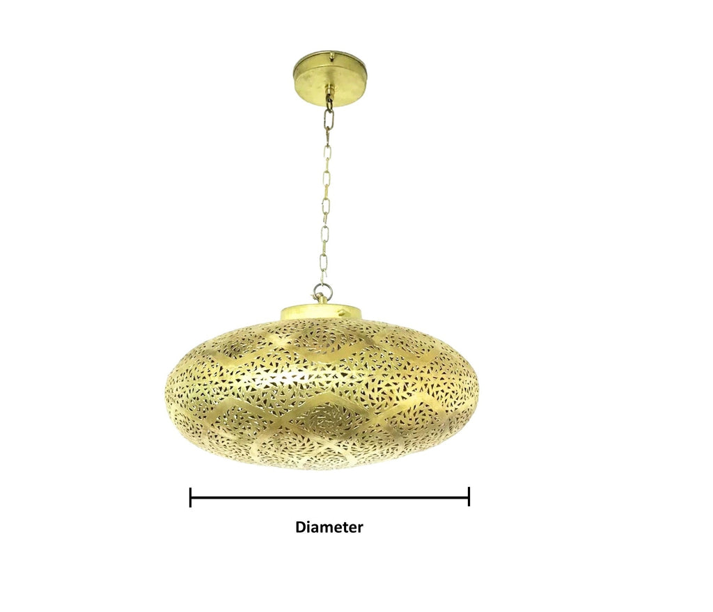 Farmhouse Authentic Moroccan Brass Pendant Light Lampshade Lamp Gold ceiling Chandelier Dining Room Kitchen Entryway Living room