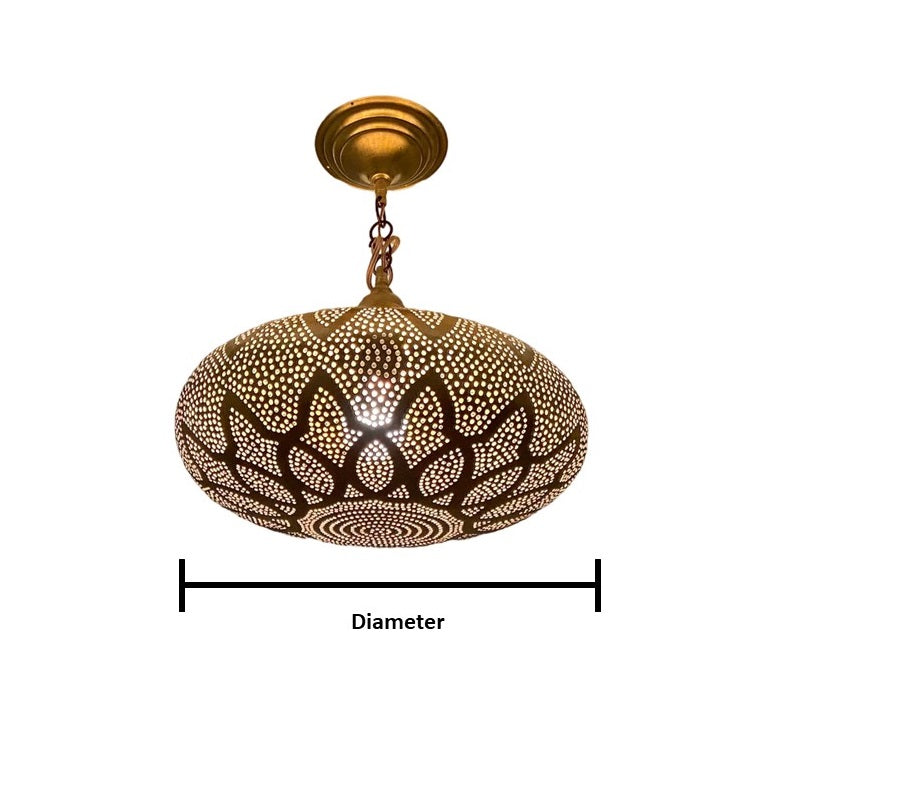 Rustic Moroccan Brass ceiling lamp Hanging Pendant Light Fixture Chandelier Dining Room Kitchen Entryway Living room