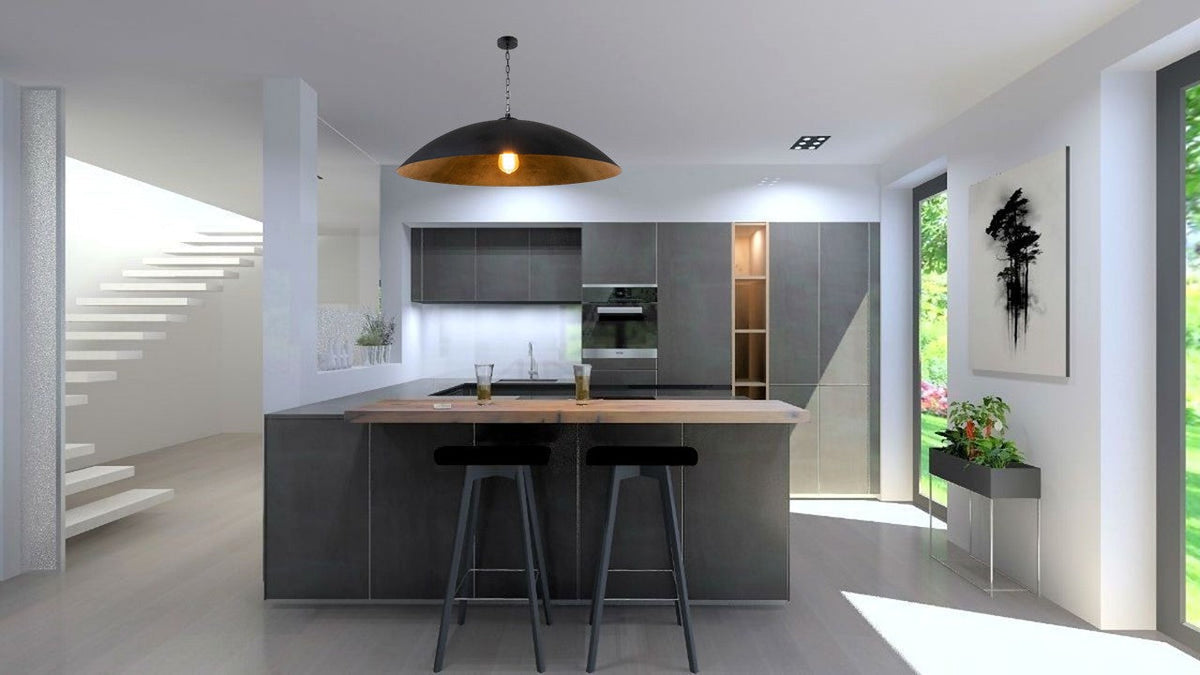 Black Brass Pendant Light Lampshade Ceiling Light Kitchen Island light - living dining table room Lampshade Art deco lamp