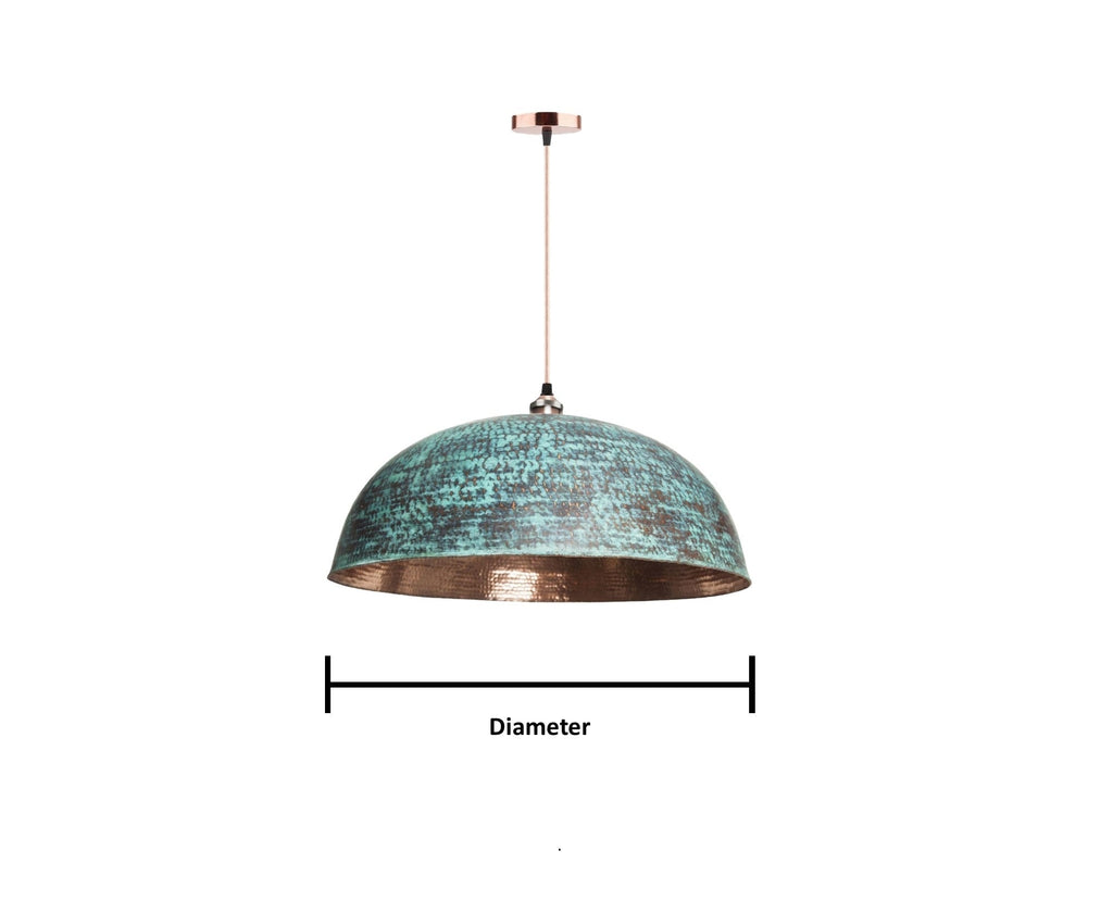 Oxidized Dome Pendant Light Brass Lampshade Ceiling Light , Copper Handmade Lighting Kitchen Island light with Cord 40 cm