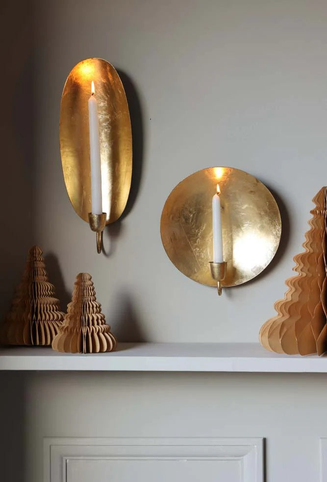 Brass Candle Candlestick Holder Wall Sconce Gift christmas  Holders Wall Votive Sconces Tea light Candle Holders for Home Light Decoration