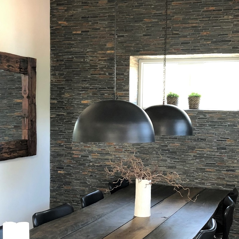 Black Brass Dome Fixture Ceiling, Modern ceiling, kitchen island Lights, Boho Pendant Lamp , Black outside & Gold inside