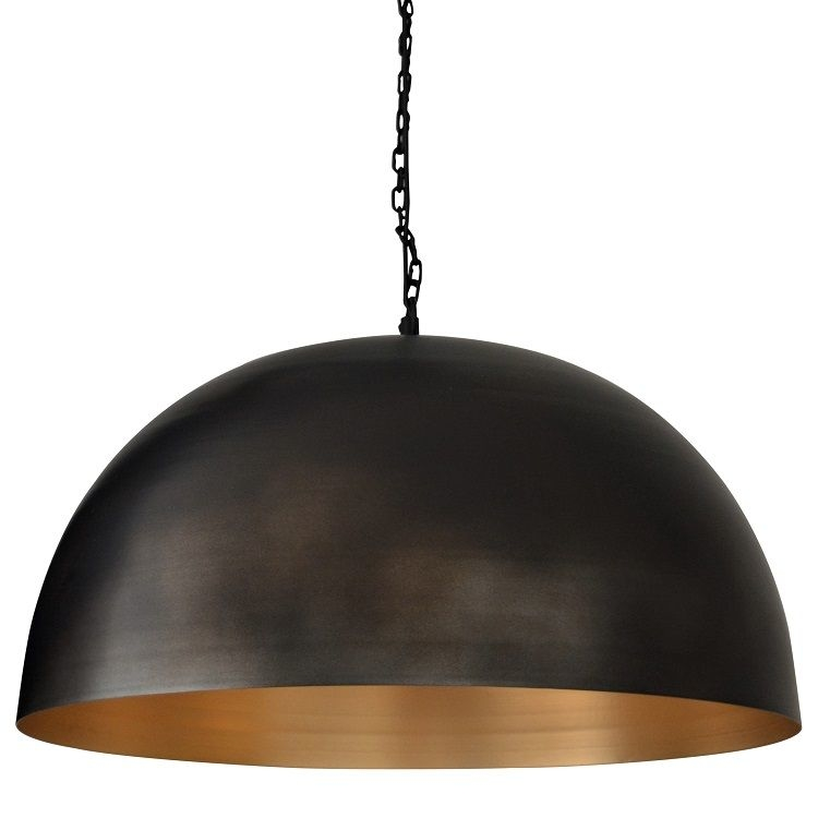 Black Brass Dome Fixture Ceiling, Modern ceiling, kitchen island Lights, Boho Pendant Lamp , Black outside & Gold inside