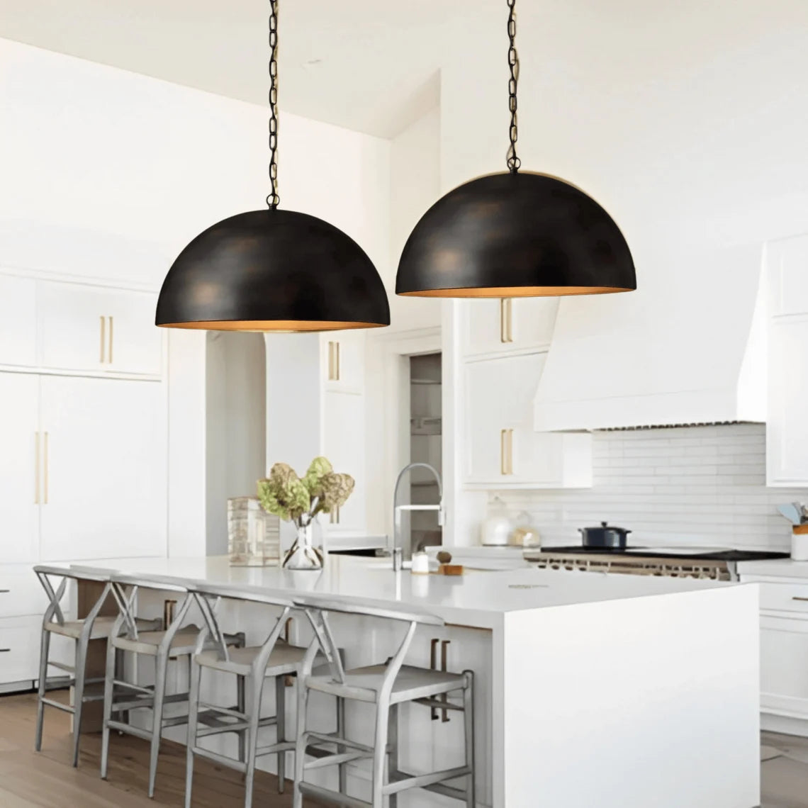 Black Dome Brass  Pendant Ceiling light , Antique Large Black Bowl Pendant Light Lamp, Kitchen Island Farmhouse Hanging Light Fixture
