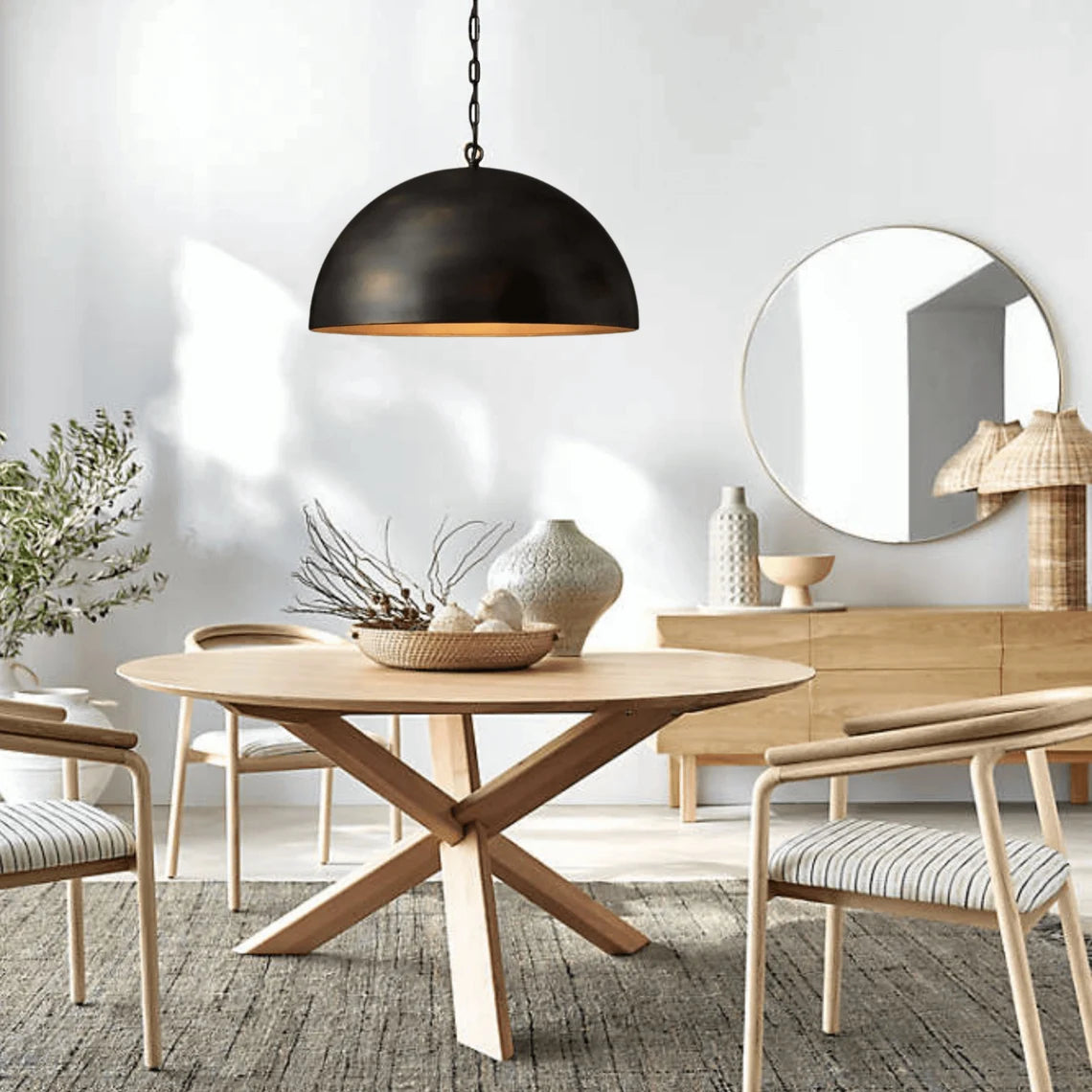 Black Dome Brass  Pendant Ceiling light , Antique Large Black Bowl Pendant Light Lamp, Kitchen Island Farmhouse Hanging Light Fixture