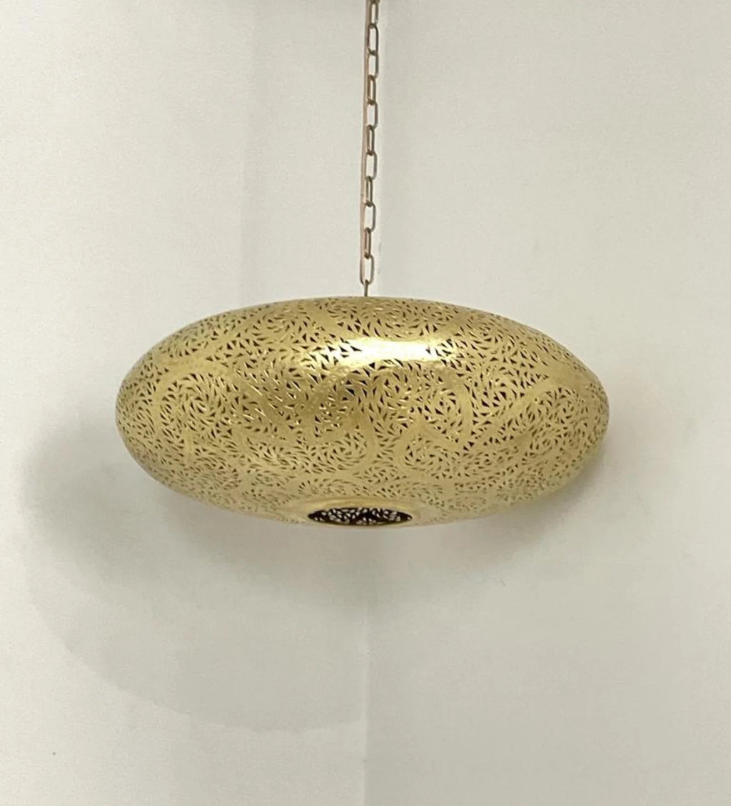 Farmhouse Authentic Moroccan Brass Pendant Light Lampshade Lamp Gold ceiling Chandelier Dining Room Kitchen Entryway Living room