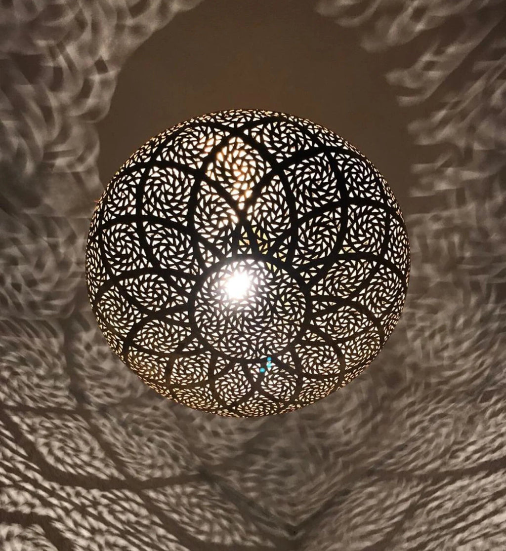 Farmhouse Authentic Moroccan Brass Pendant Light Lampshade Lamp Gold ceiling Chandelier Dining Room Kitchen Entryway Living room