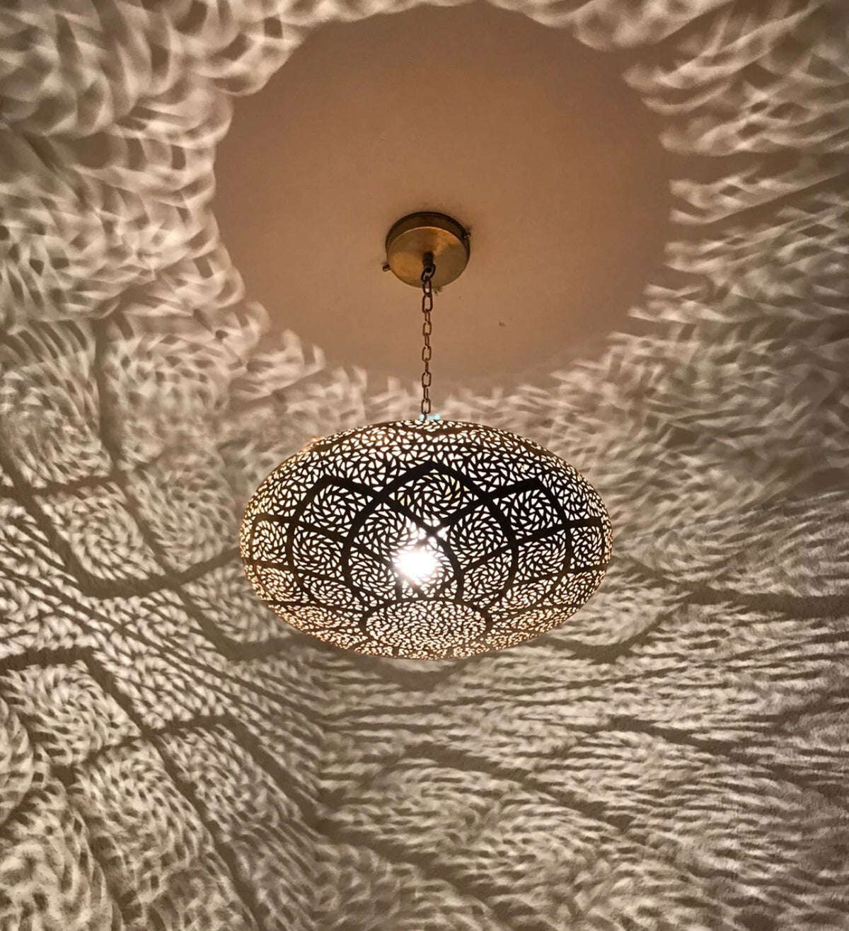 Farmhouse Authentic Moroccan Brass Pendant Light Lampshade Lamp Gold ceiling Chandelier Dining Room Kitchen Entryway Living room