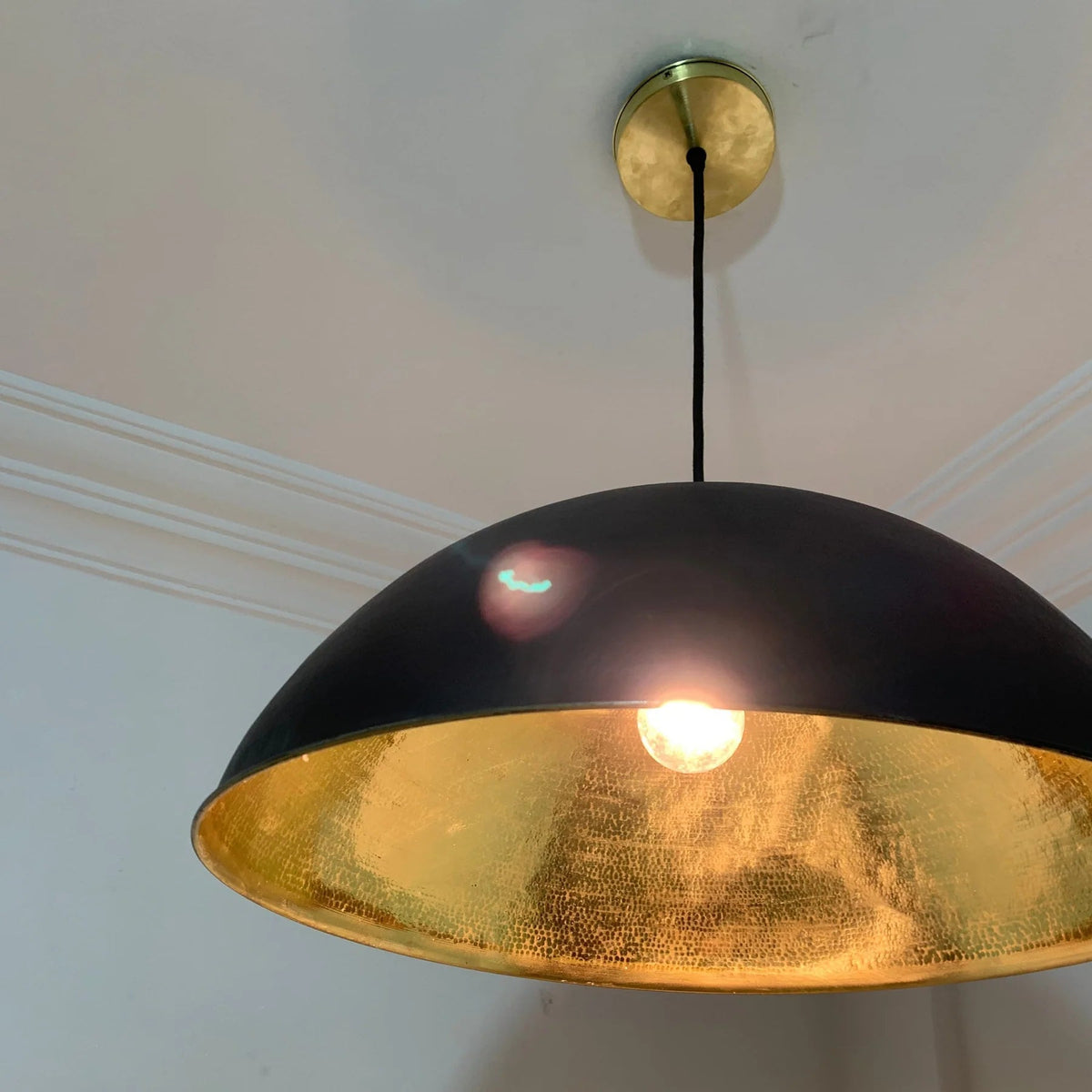 Black Dome Pendant Light Brass Lampshade Ceiling Light , Copper Handmade Lighting Kitchen Island light ,Copper Lampshade Art deco lamp