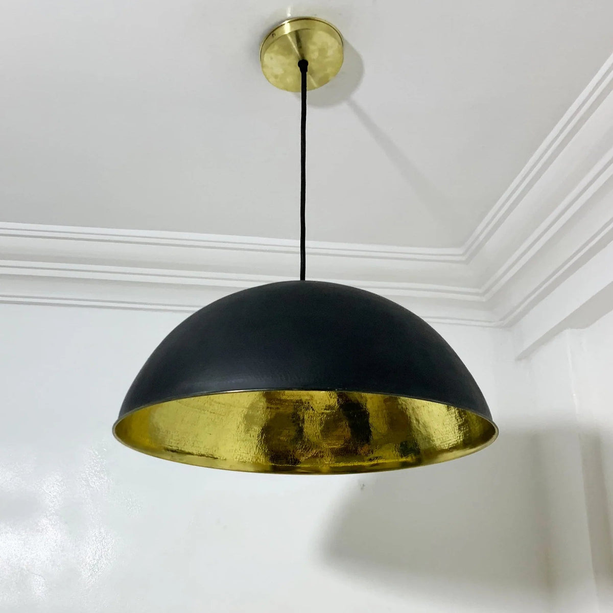 Black Dome Pendant Light Brass Lampshade Ceiling Light , Copper Handmade Lighting Kitchen Island light ,Copper Lampshade Art deco lamp