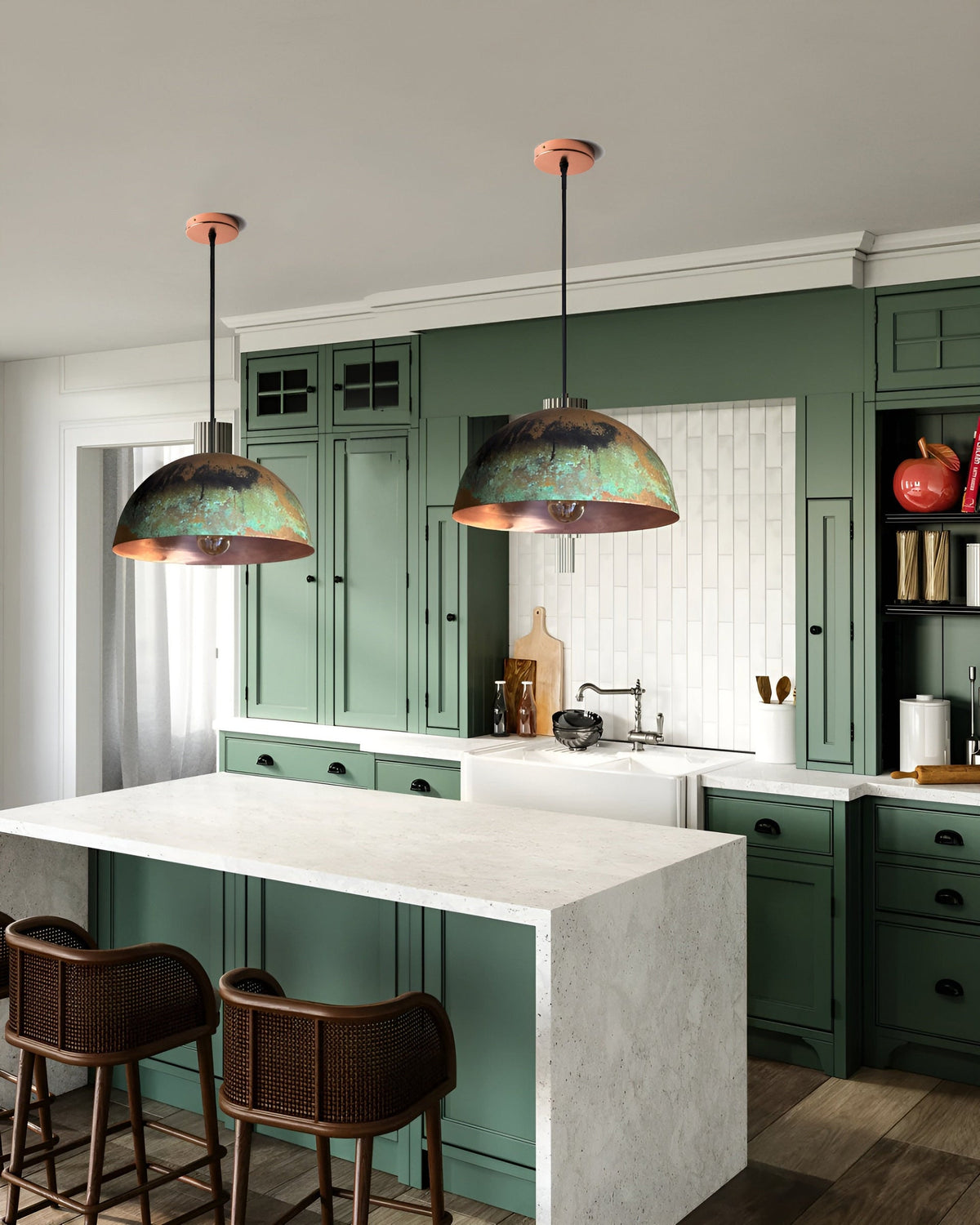 Oxidized Dome Pendant Light Brass Lampshade Ceiling Light Kitchen Island light ,Copper Lampshade Art deco lamp