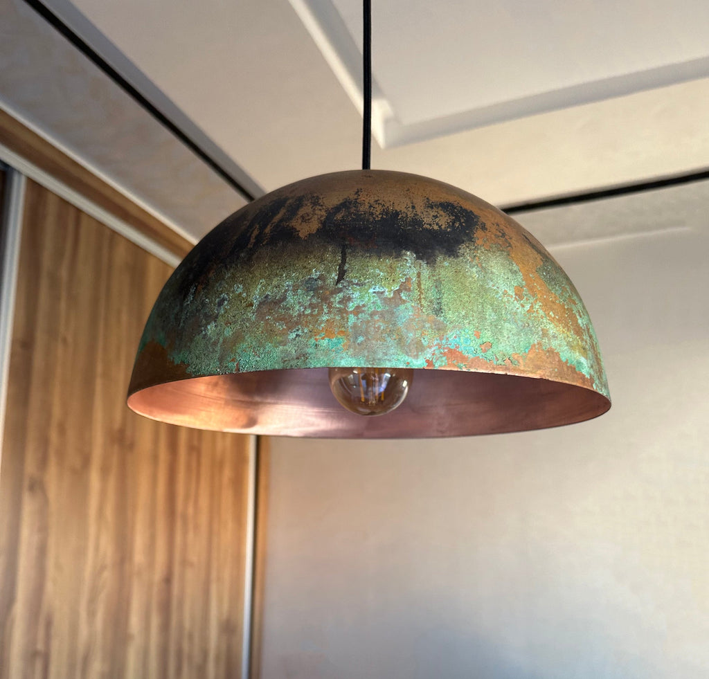 Oxidized Dome Pendant Light Brass Lampshade Ceiling Light Kitchen Island light ,Copper Lampshade Art deco lamp
