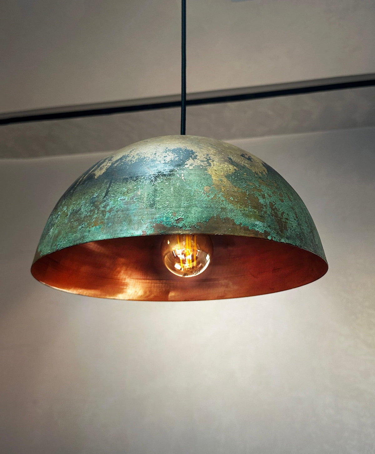 Oxidized Dome Pendant Light Brass Lampshade Ceiling Light Kitchen Island light ,Copper Lampshade Art deco lamp