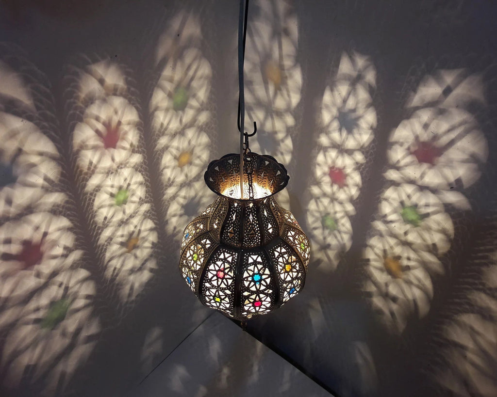 Unique Ceiling Lampshade Lamp, Handmade Pendant Brass Light shade, Moroccan Lampshades, New Home Decor Lighting