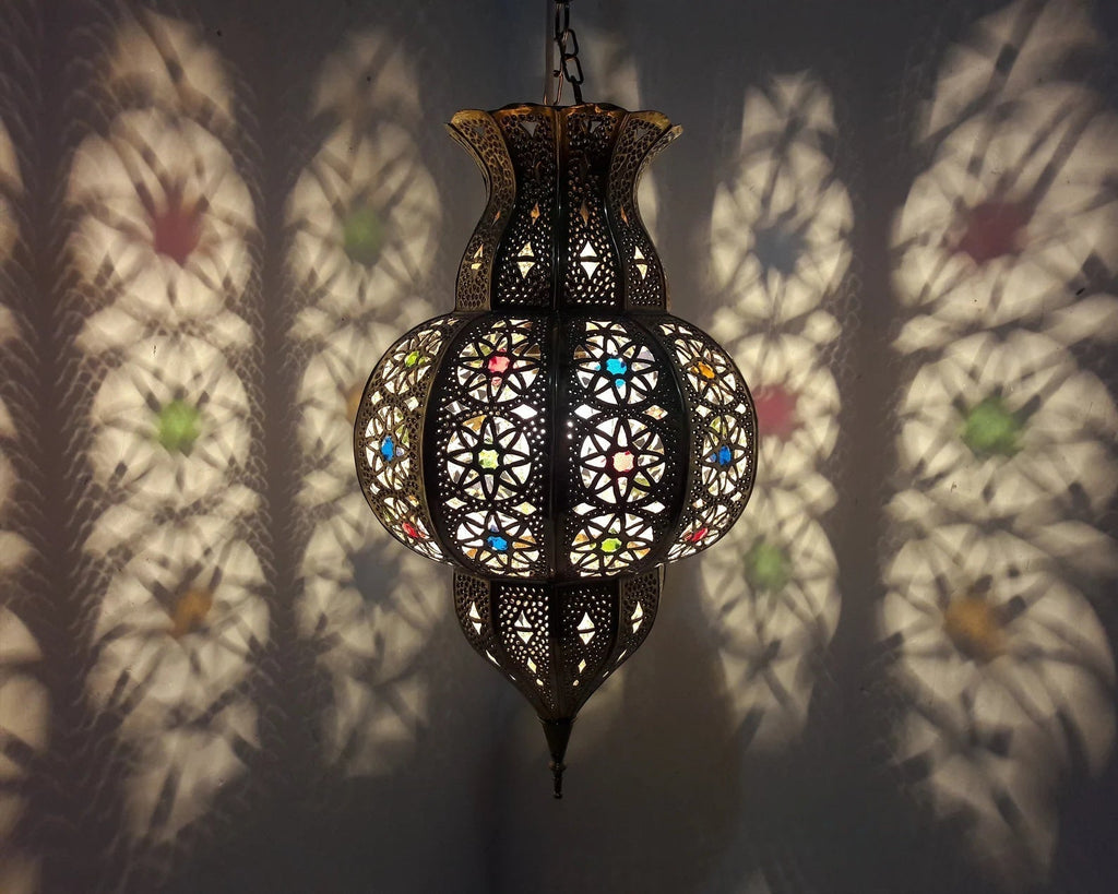 Unique Ceiling Lampshade Lamp, Handmade Pendant Brass Light shade, Moroccan Lampshades, New Home Decor Lighting