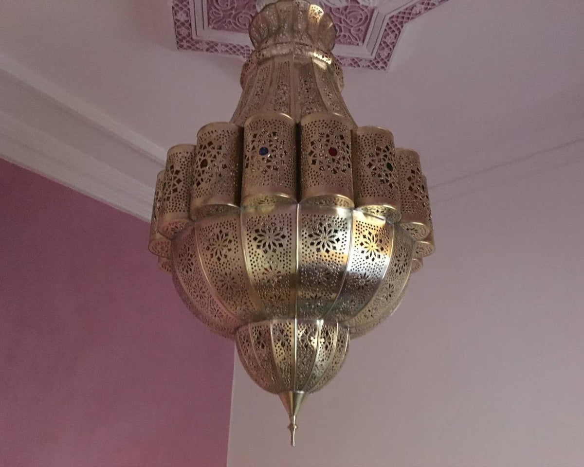 Large Moroccan ceiling Lampshade Lamp, Handmade Pendant Brass Light shade, Moroccan Lampshades, New Home Decor Lighting - Marrakech Lighting