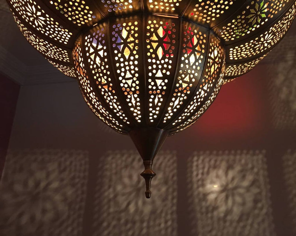 Large Moroccan ceiling Lampshade Lamp, Handmade Pendant Brass Light shade, Moroccan Lampshades, New Home Decor Lighting - Marrakech Lighting