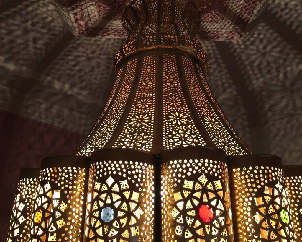 Large Moroccan ceiling Lampshade Lamp, Handmade Pendant Brass Light shade, Moroccan Lampshades, New Home Decor Lighting - Marrakech Lighting